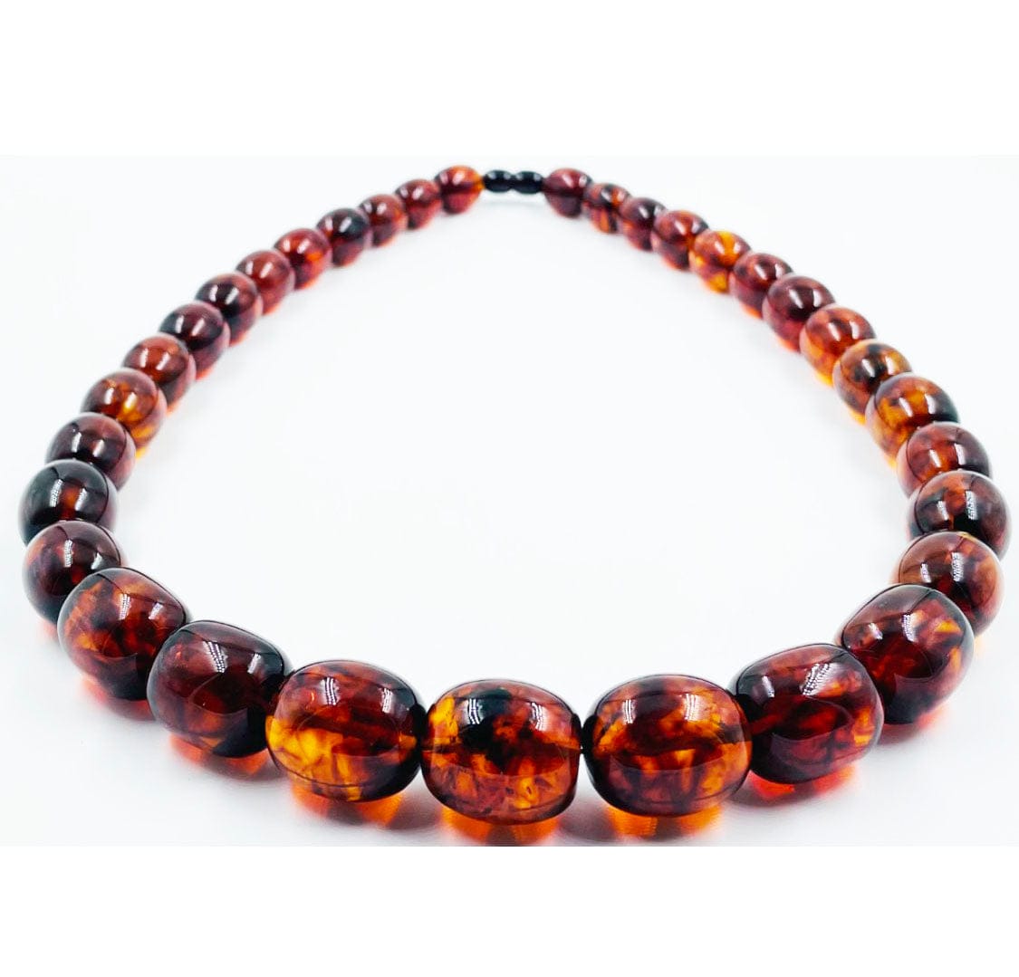 Baltic Amber Necklace - Natural Amber Beads Necklace pressed
