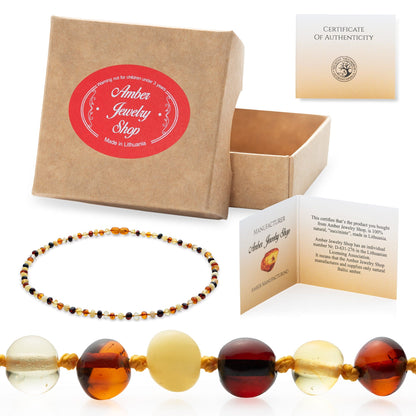 Amber Teething Necklace | Amber Beads Teething Cognac