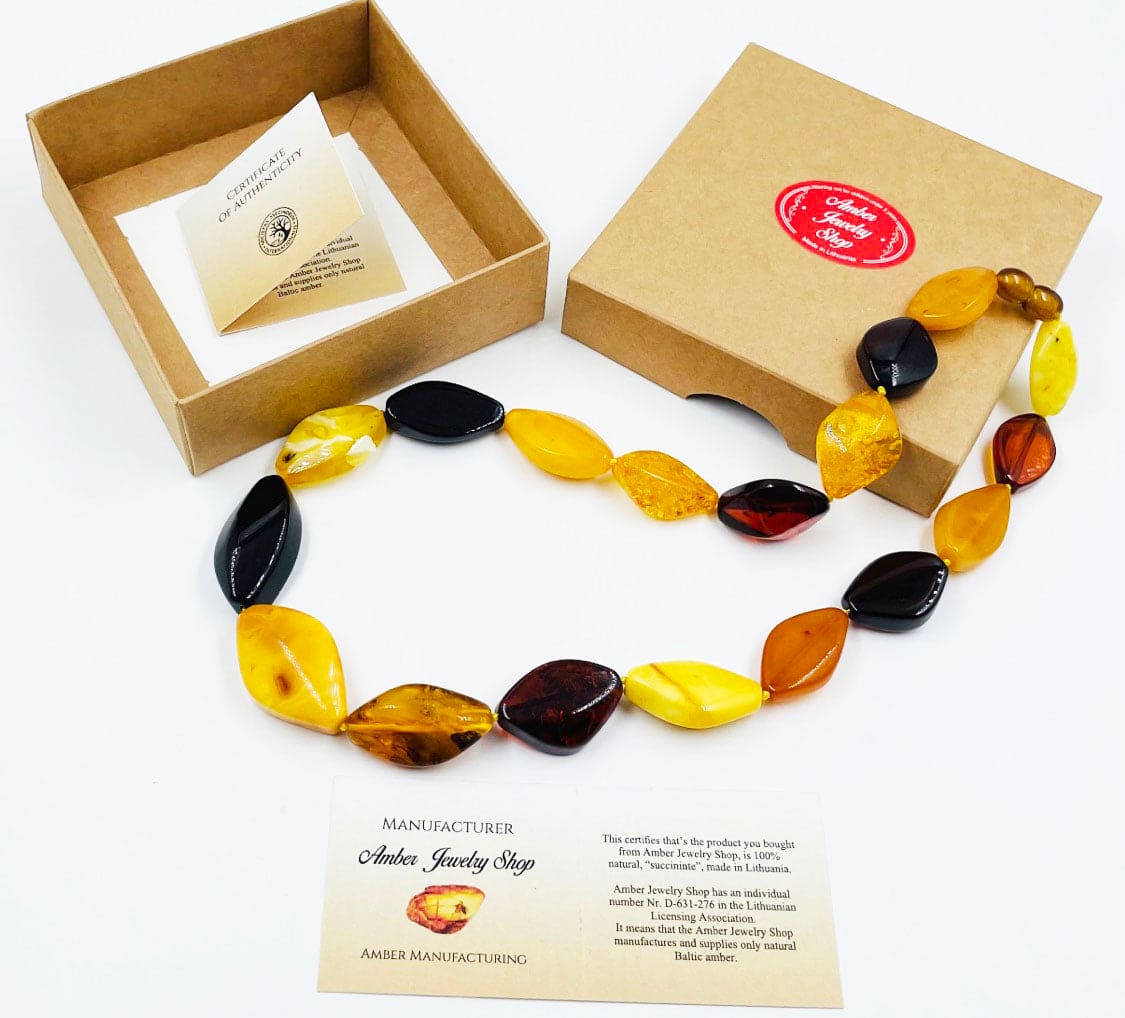 Natural Amber Necklace From Natural Baltic Amber beads -Amber Jewelry