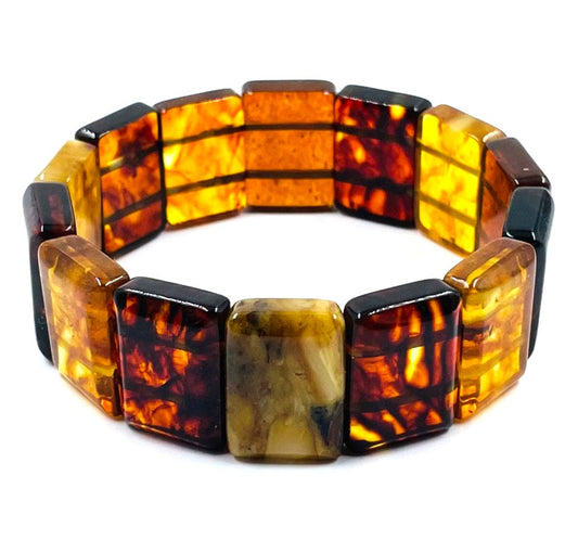Baltic Amber Bracelet For Adult Natural Amber Beads Bracelet pressed