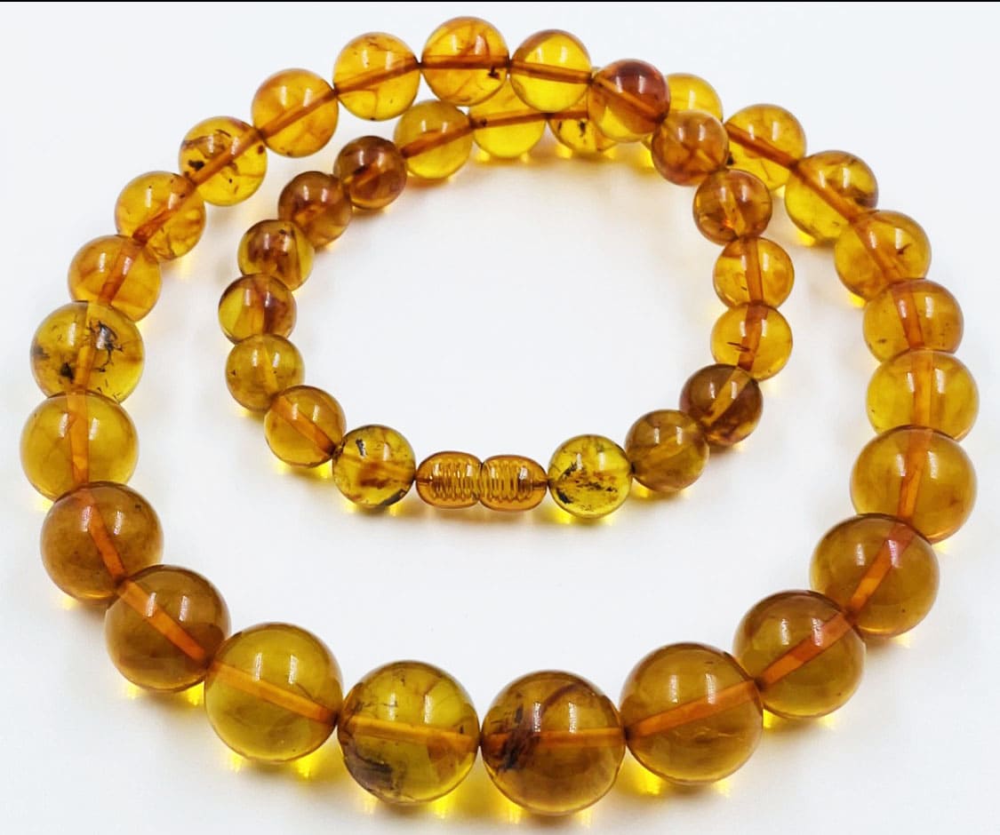 Amber Necklace - Genuine Baltic Amber Necklace pressed
