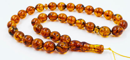 Islamic  Prayer Beads-Natural Amber Tasbih Prayer Beads pressed