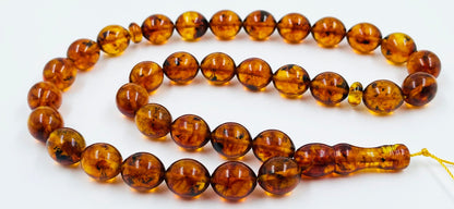 Islamic  Prayer Beads-Natural Amber Tasbih Prayer Beads pressed