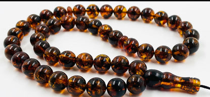 Islamic Prayer Beads-Natural Amber Rosary Prayer Beads pressed