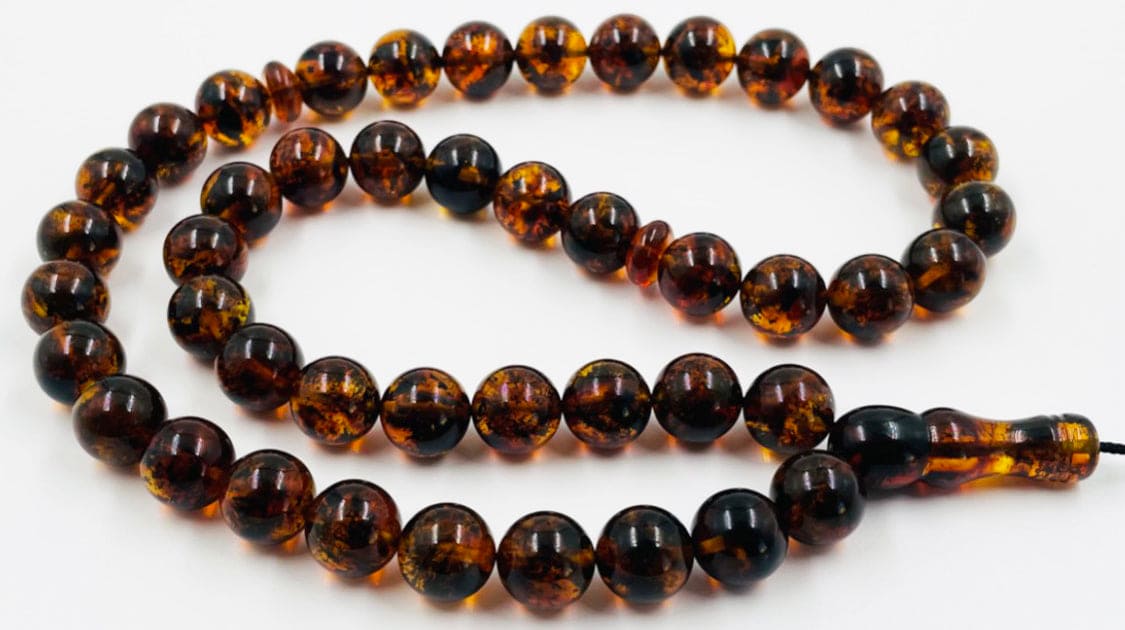 Islamic Prayer Beads-Natural Amber Rosary Prayer Beads pressed