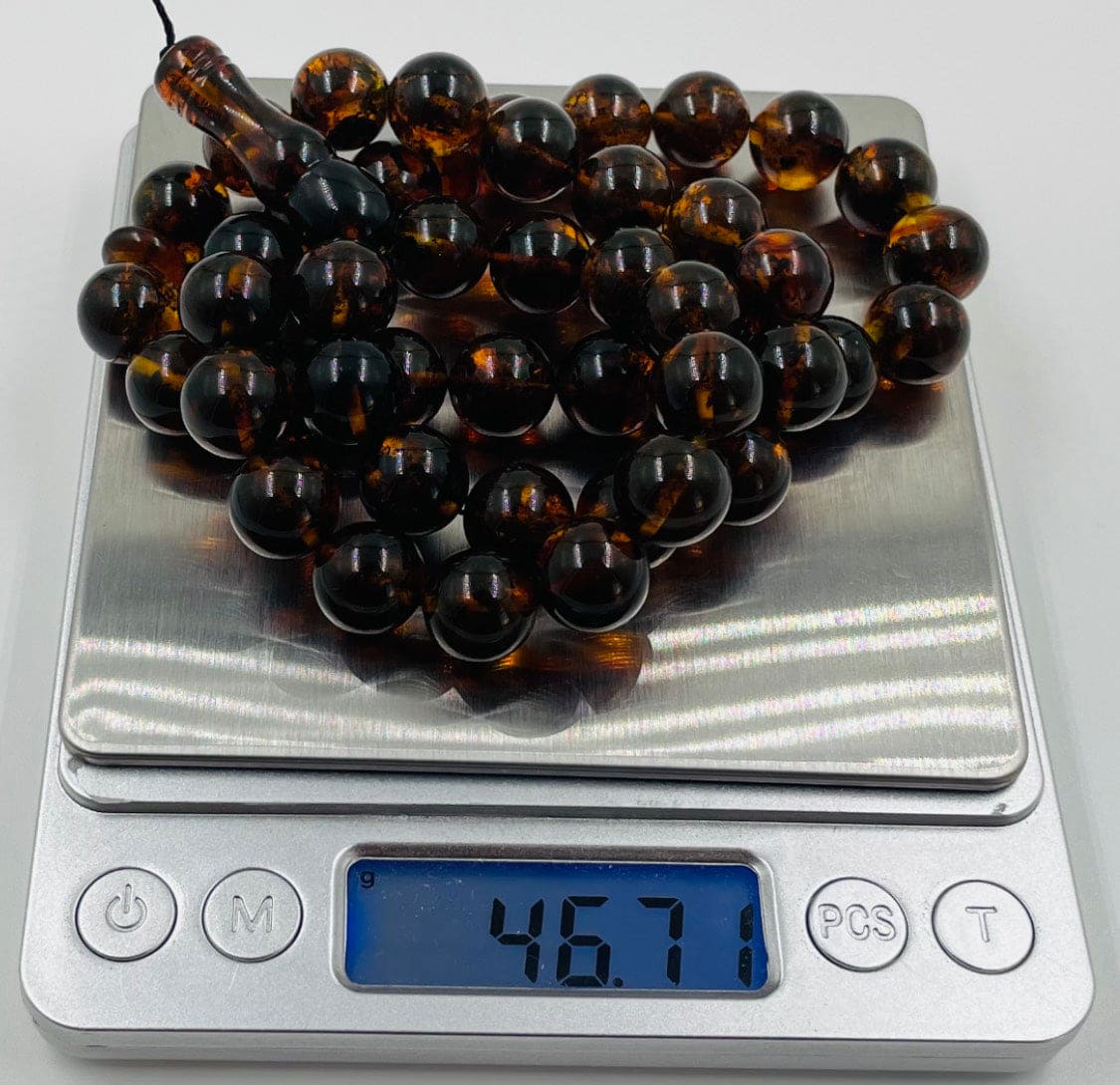 Islamic Prayer Beads-Natural Amber Rosary Prayer Beads pressed