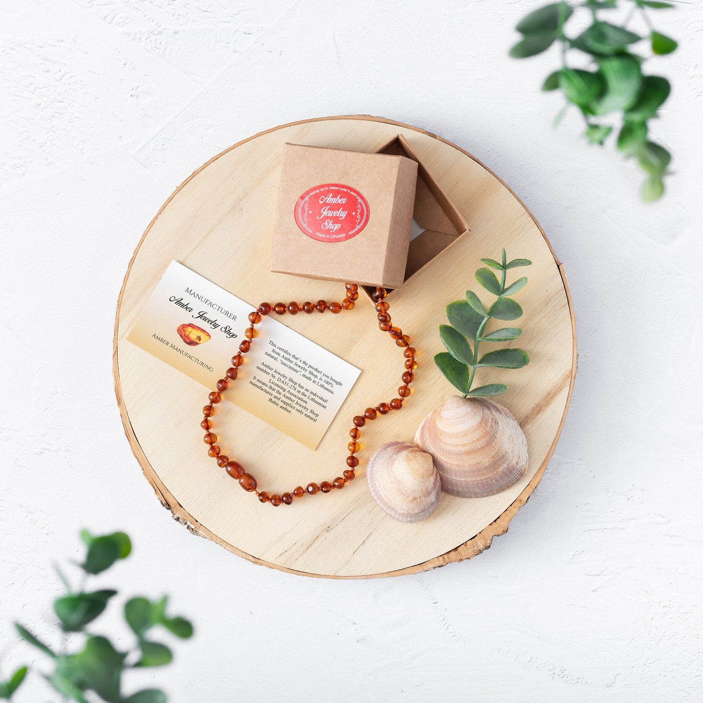 Amber Teething Necklace | Amber Beads Teething Cognac