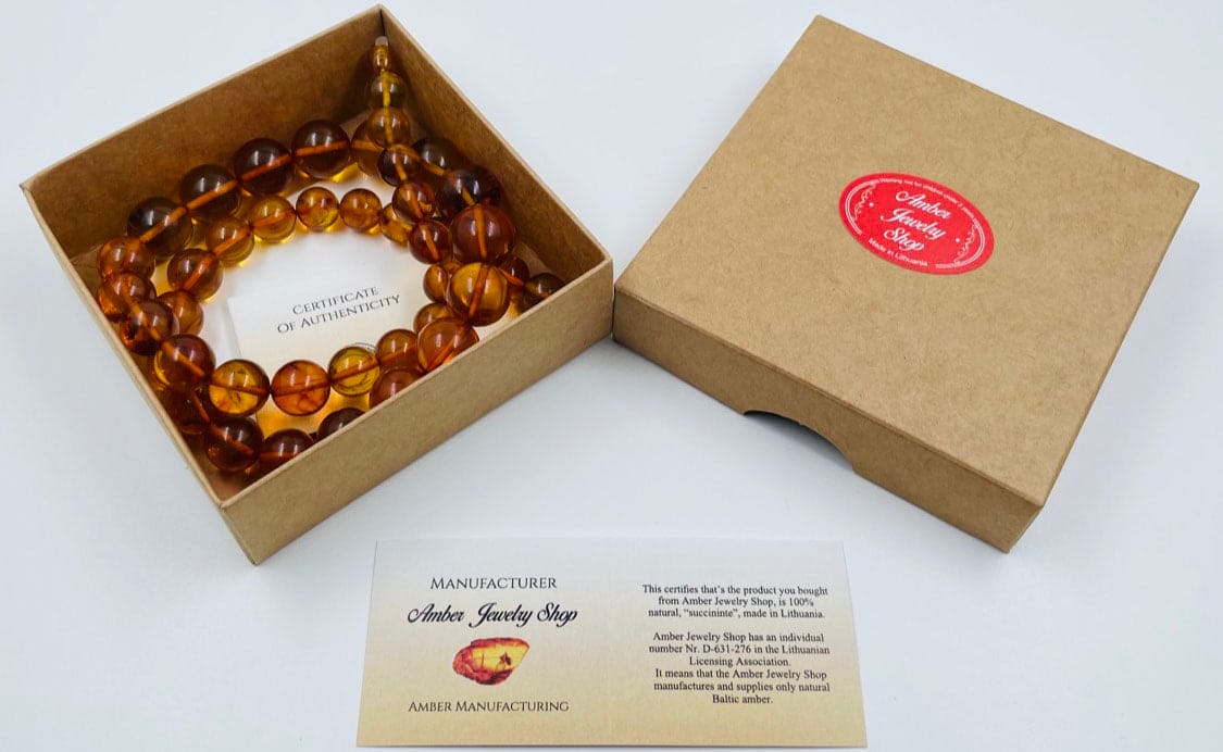 Amber Necklace - Genuine Baltic Amber Necklace pressed