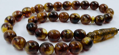 Amber Rosaries -Natural Amber  Prayer Beads Amber Tasbih pressed