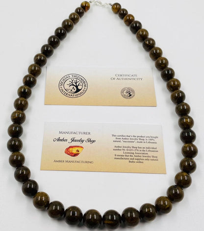 Natural Amber Necklace - Baltic Amber Jewelry For Adults pressed