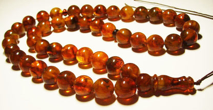 Islamic 45 Prayer bead Natural Baltic Amber Tasbih Misbaha Amber Muslim pressed