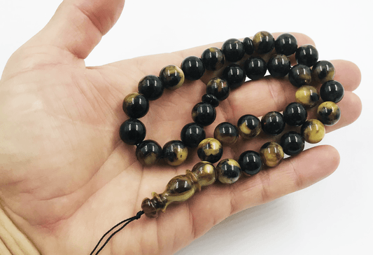 Islamic 33 Prayer beads Natural Baltic Amber Muslim Rosary Misbaha pressed