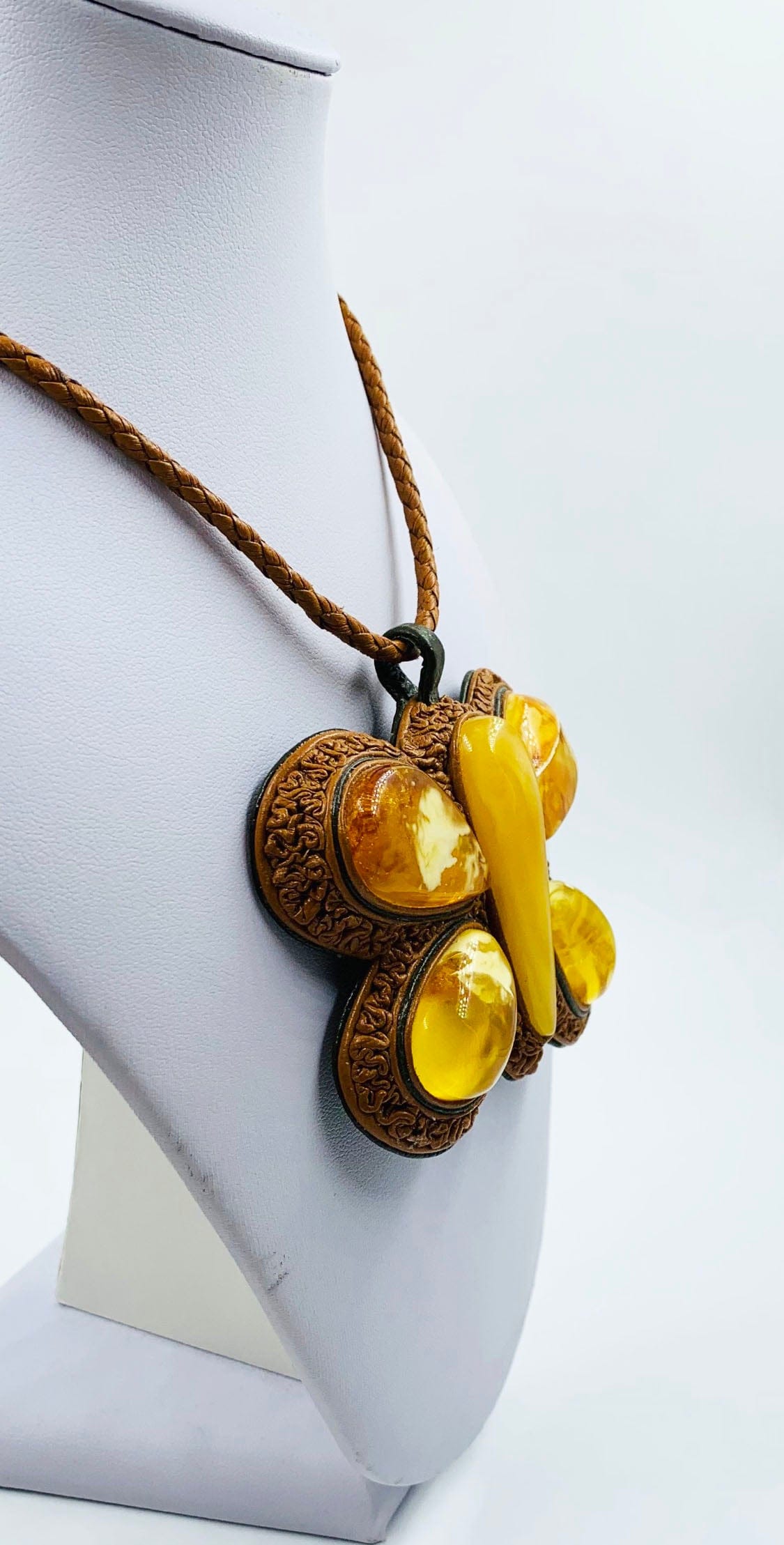 Large Natural Baltic Amber Pendant - Amber Necklace for women