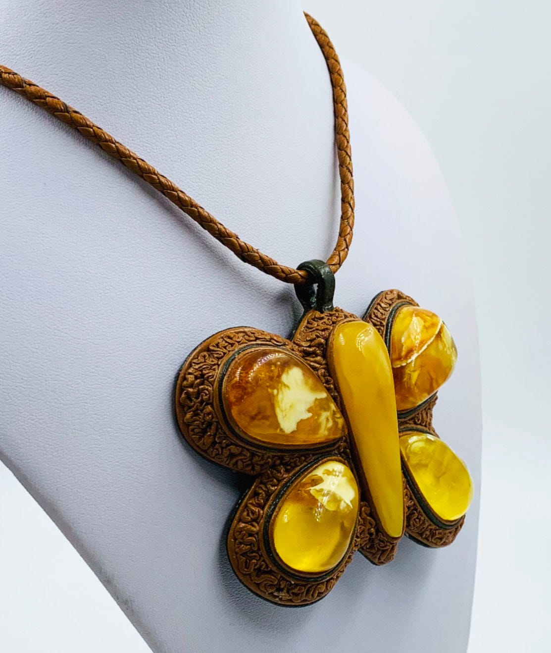 Large Natural Baltic Amber Pendant - Amber Necklace for women