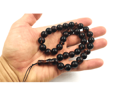 Genuine Amber Islamic Prayer Beads 33 Beads Amber Tasbih, Misbaha, Tasbeeh, pressed