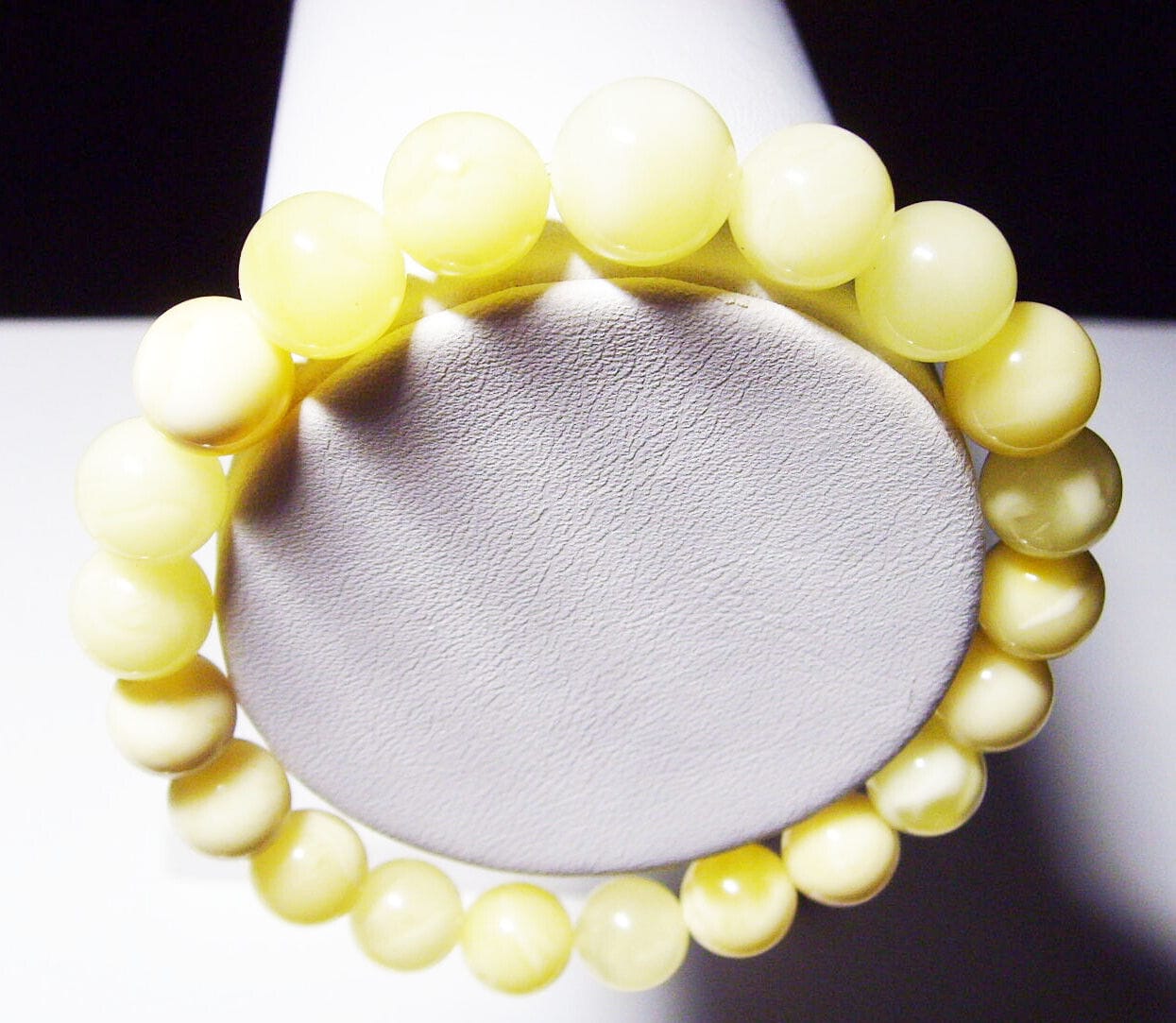 Amber bracelet Natural Baltic Amber Jewelry white amber round