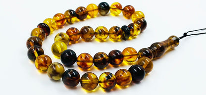 Baltic Amber Prayer Beads Natural Baltic Amber Tasbih Misbaha pressed