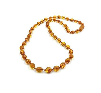 Genuine Amber Necklace - Cognac Colour Amber Necklace | Certified Natural Amber Necklace (18 Inches)