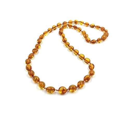 Genuine Amber Necklace - Cognac Colour Amber Necklace | Certified Natural Amber Necklace (18 Inches)