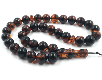 Genuine Amber Islamic Prayer Beads 33 Beads Amber Tasbih, Misbaha, Tasbeeh, pressed