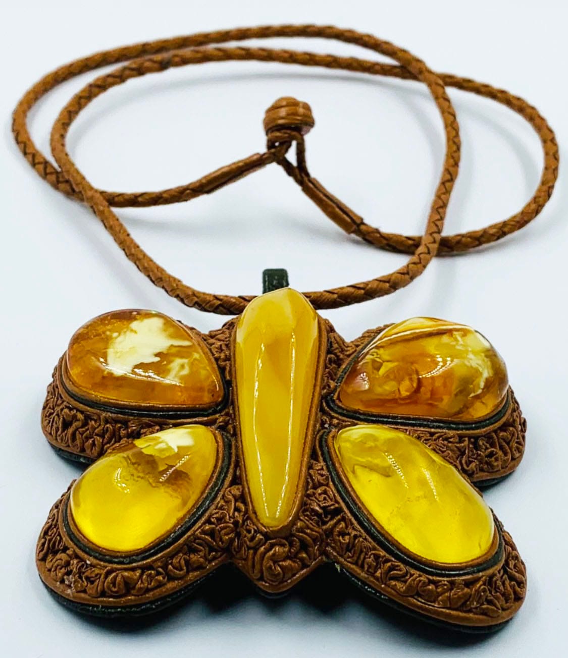 Large Natural Baltic Amber Pendant - Amber Necklace for women