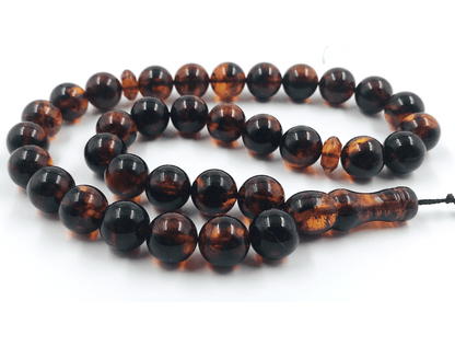Genuine Amber Islamic Prayer Beads 33 Beads Amber Tasbih, Misbaha, Tasbeeh, pressed