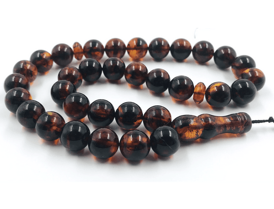 Genuine Amber Islamic Prayer Beads 33 Beads Amber Tasbih, Misbaha, Tasbeeh, pressed