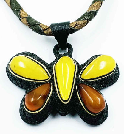 Amber Pendant - Natural Baltic Amber Jewelry For Ladies - Amber Neckla