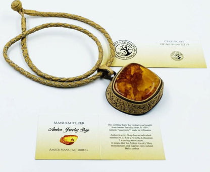 Amber Pendant Necklace - Baltic Amber Necklace For Women