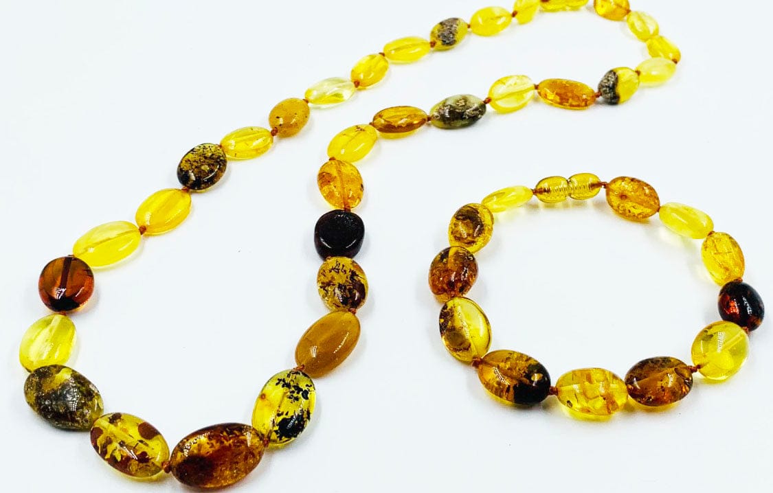Natural Baltic Amber necklace set Necklace - Bracelet Set Amber Jewelry Gemstone