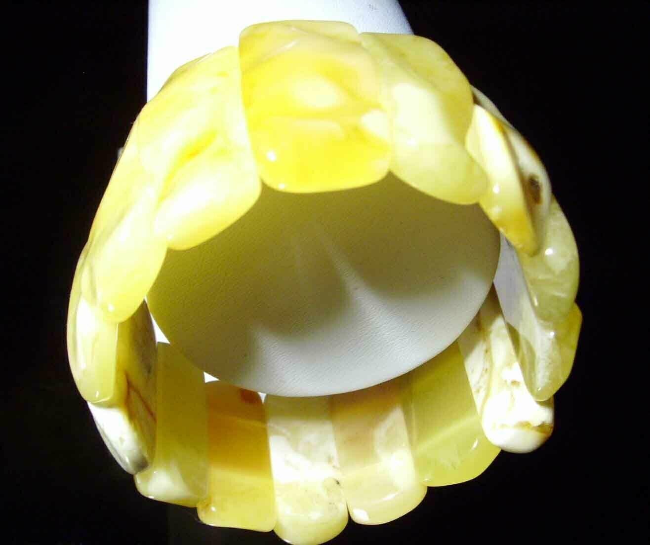 Royal Amber Bracelet Massive Genuine Amber Bracelet One stone bracelet 42.43g