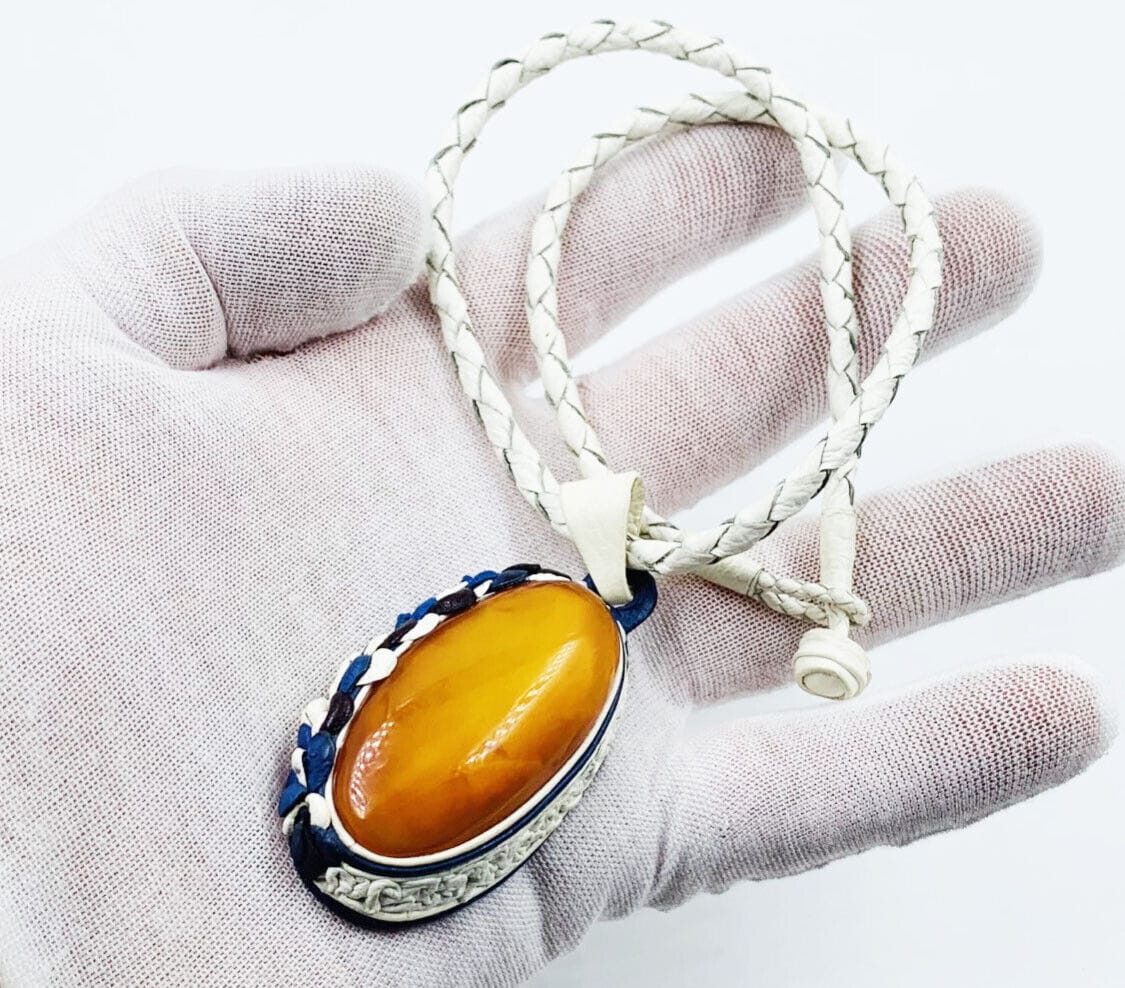 Natural amber necklace - amber pendant