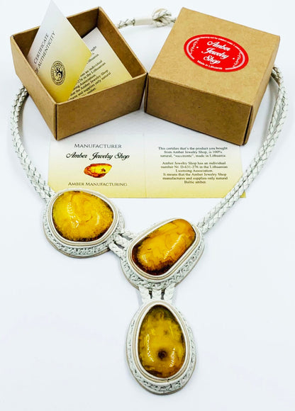 Collier Amber Necklace Genuine Old Baltic Amber Necklace for women Butterscotch