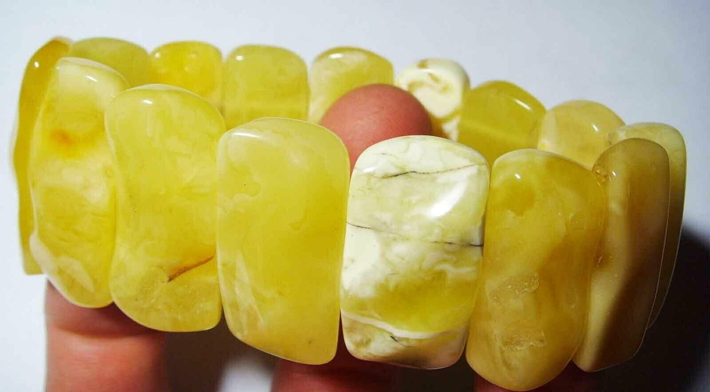 Royal Amber Bracelet Massive Genuine Amber Bracelet One stone bracelet 42.43g