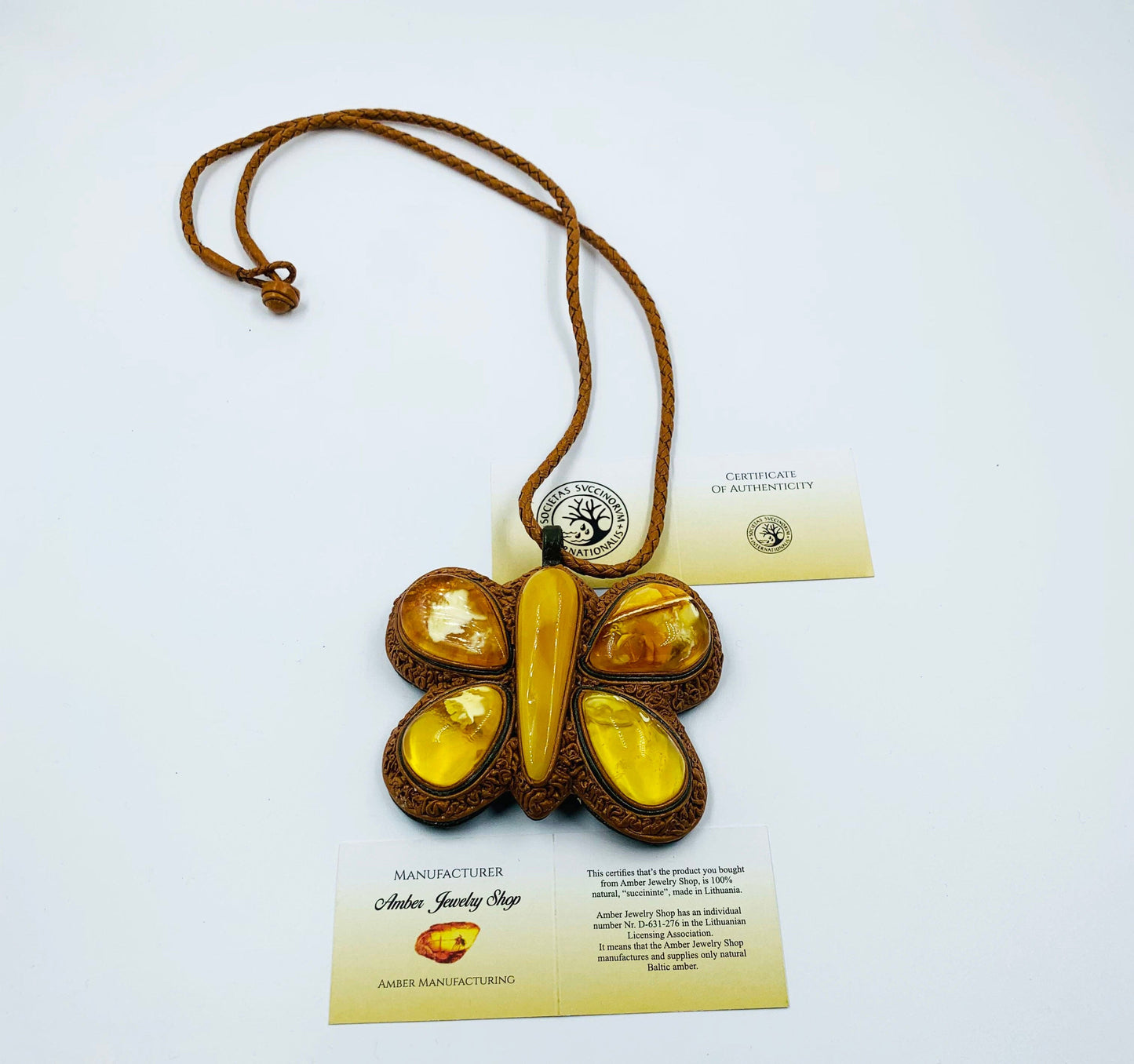 Large Natural Baltic Amber Pendant - Amber Necklace for women