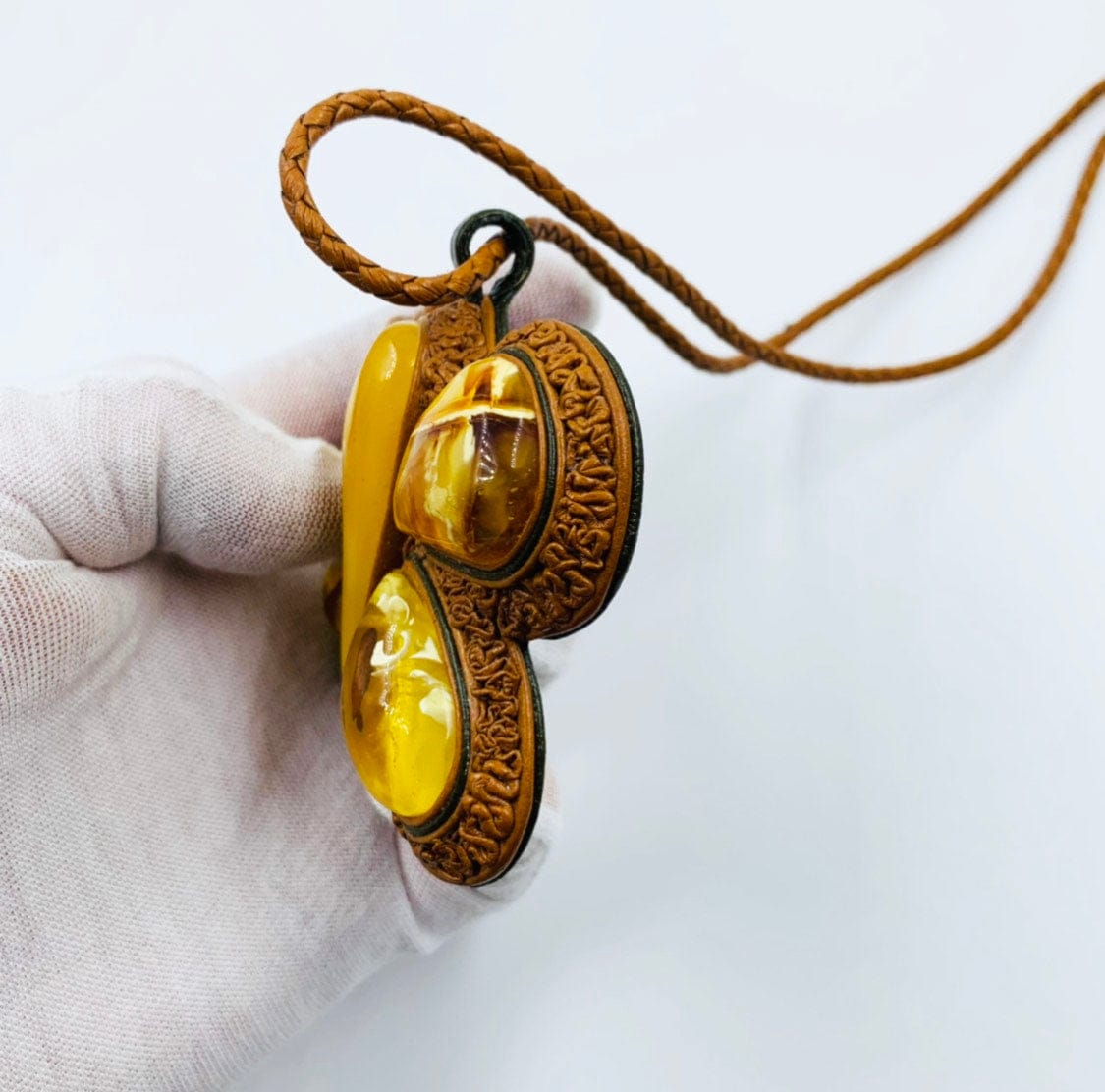 Large Natural Baltic Amber Pendant - Amber Necklace for women