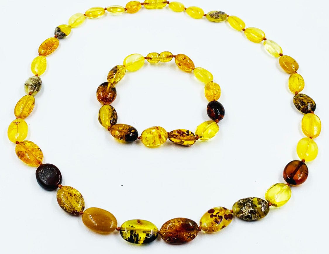 Natural Baltic Amber necklace set Necklace - Bracelet Set Amber Jewelry Gemstone