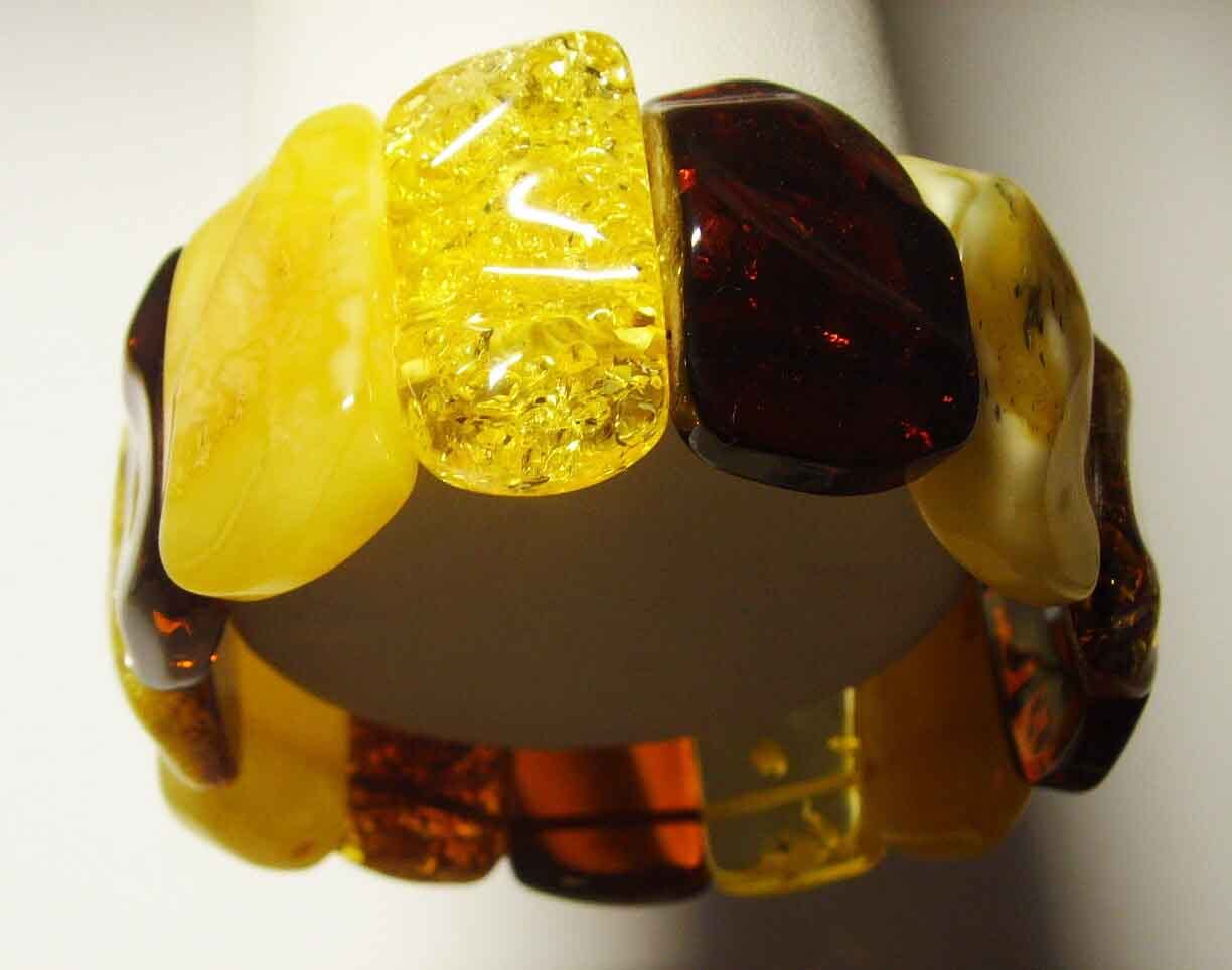 Luxury very large multicolor amber bracelet, massive amber jewelry, exclusive royal colorful amber bracelet, genuine Baltic amber 34gr. A811