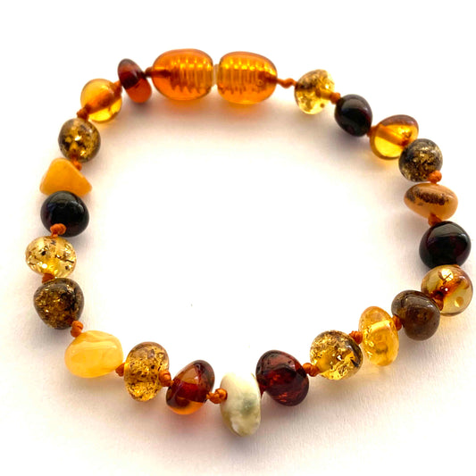 Natural Baltic Amber child bracelet/anklet 14cm