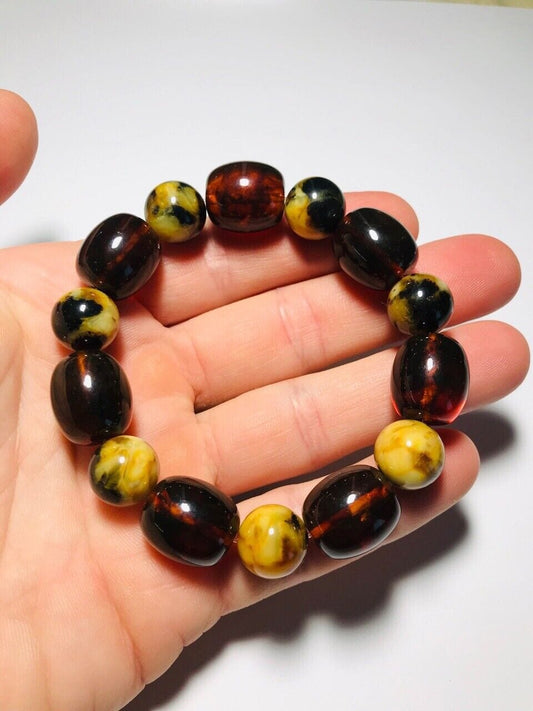 Amber Bracelet-Natural Baltic Amber Beads Bracelet pressed
