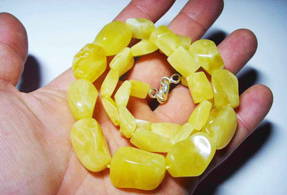 Luxury Baltic Amber Necklace For Women | Large Amber Bead Necklace | Fancy Women Necklace | Massive Necklace | Bernsteinkette Für Frau 43gr.