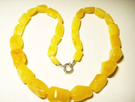 Luxury Baltic Amber Necklace For Women | Large Amber Bead Necklace | Fancy Women Necklace | Massive Necklace | Bernsteinkette Für Frau 43gr.