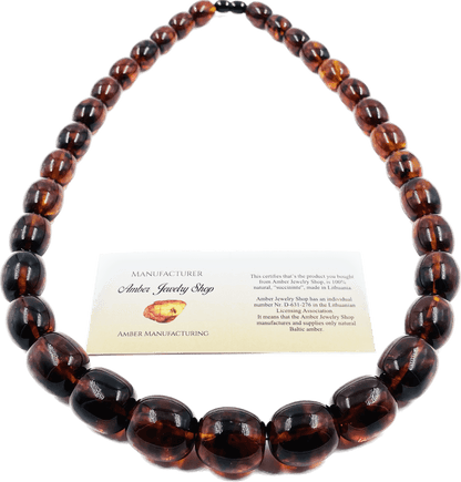 Baltic Amber Necklace - Natural Amber Beads Necklace pressed